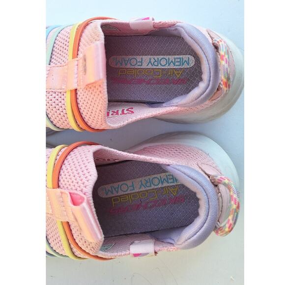 Skechers Girls Ultra Flex Rainbow Slip on Sneakers Casual Shoes Pink Size 13.5 - Picture 6 of 8